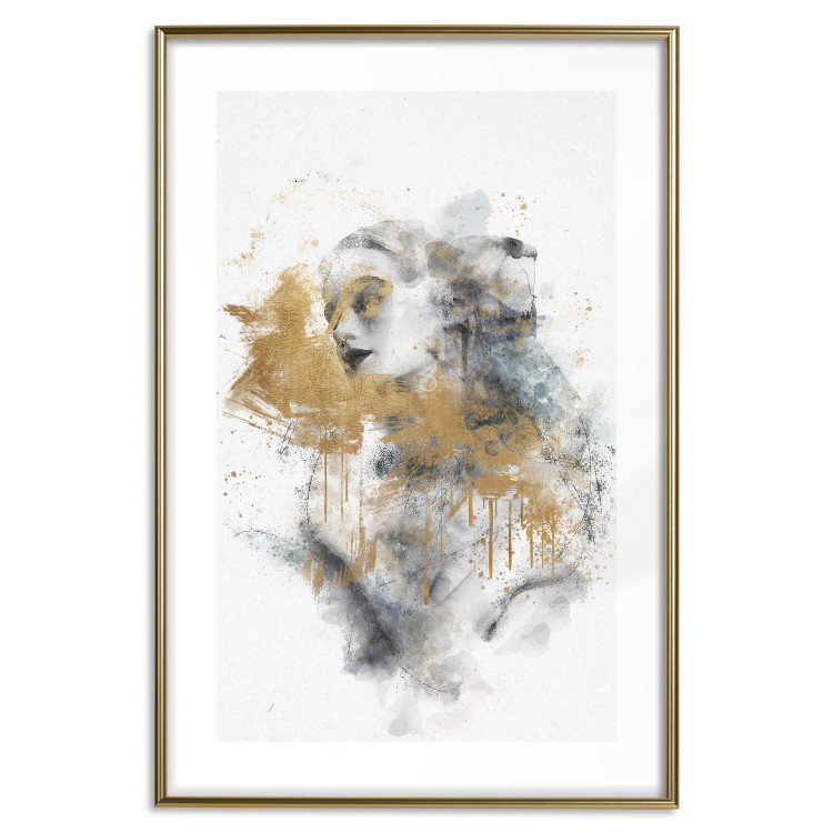Wall Poster Golden Fantasy - Watercolor Female Nude With Abstract Accents 144546 additionalImage 23