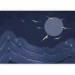 Wall Mural Flying birds towards the sun - dark blue landscape with linear mountains 144646 additionalThumb 1