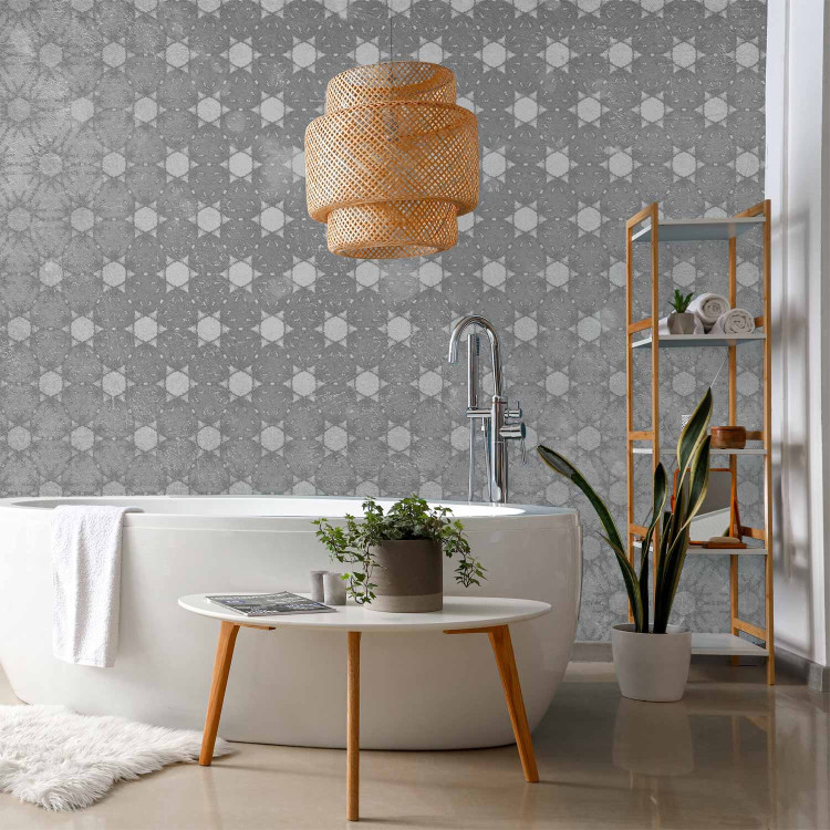 Photo Wallpaper Silver Suns - Oriental Pattern With a Regular Pattern on Concrete 145246 additionalImage 8