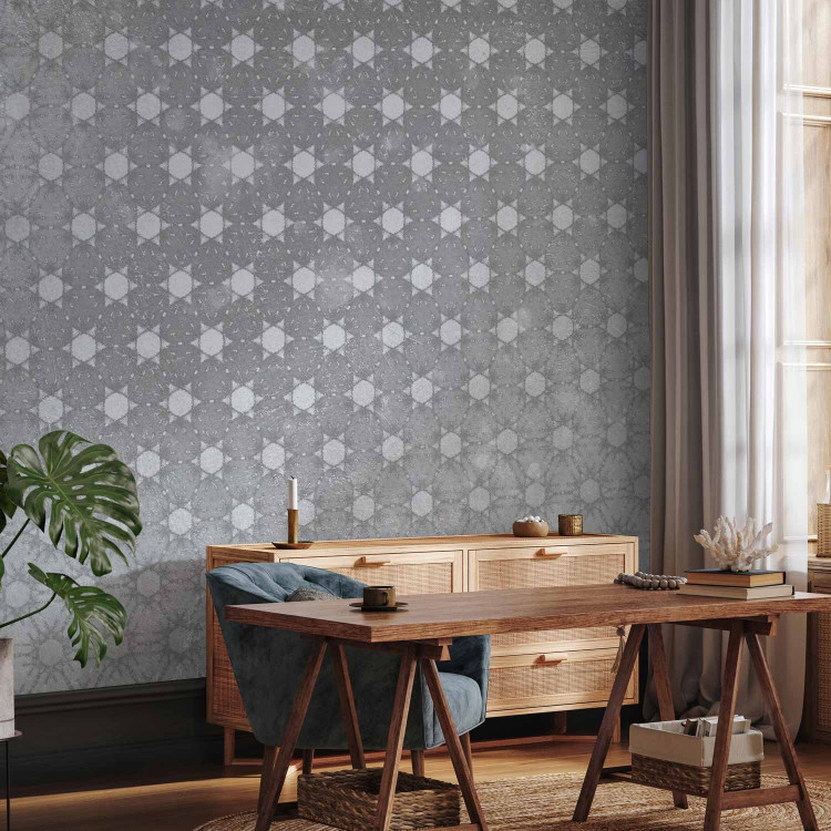 Photo Wallpaper Silver Suns - Oriental Pattern With a Regular Pattern on Concrete 145246 additionalImage 4