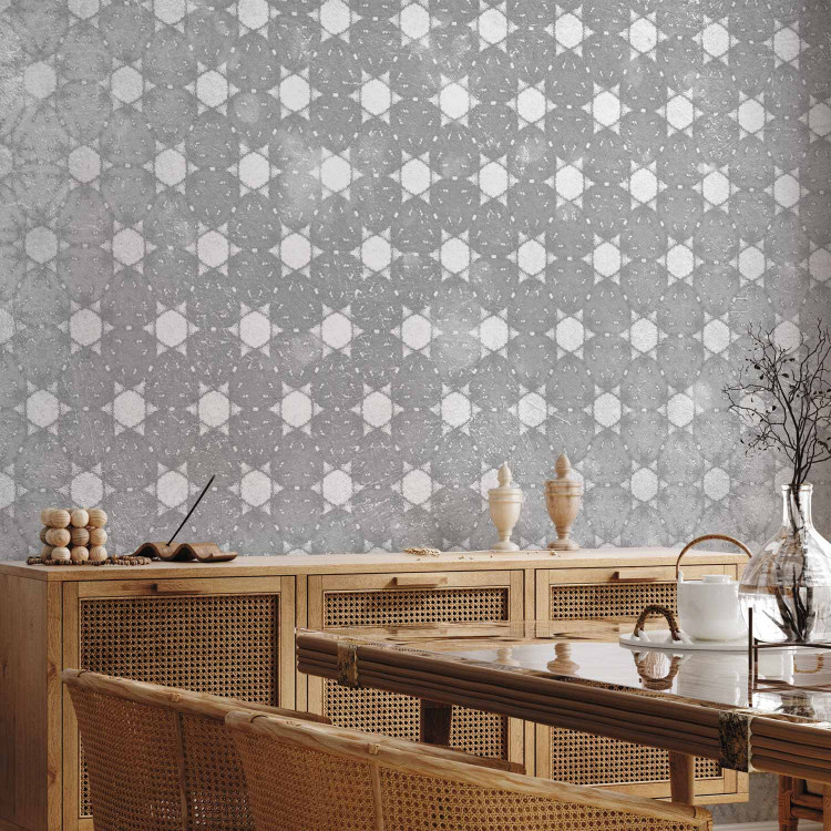Photo Wallpaper Silver Suns - Oriental Pattern With a Regular Pattern on Concrete 145246 additionalImage 7