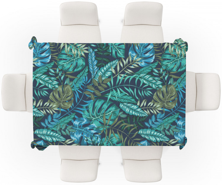 Tablecloth Monstera in blue glow - plant motif with exotic leaves 147246 additionalImage 3