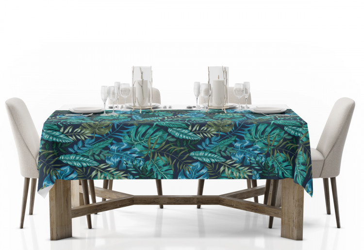 Tablecloth Monstera in blue glow - plant motif with exotic leaves 147246 additionalImage 2