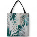 Shopping Bag Philodendron xanadu - a white and turquoise pattern with exotic leaves 147546