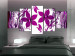 Canvas Art Print Purple Embrace (5-piece) - abstraction in purple flowers 149646 additionalThumb 3