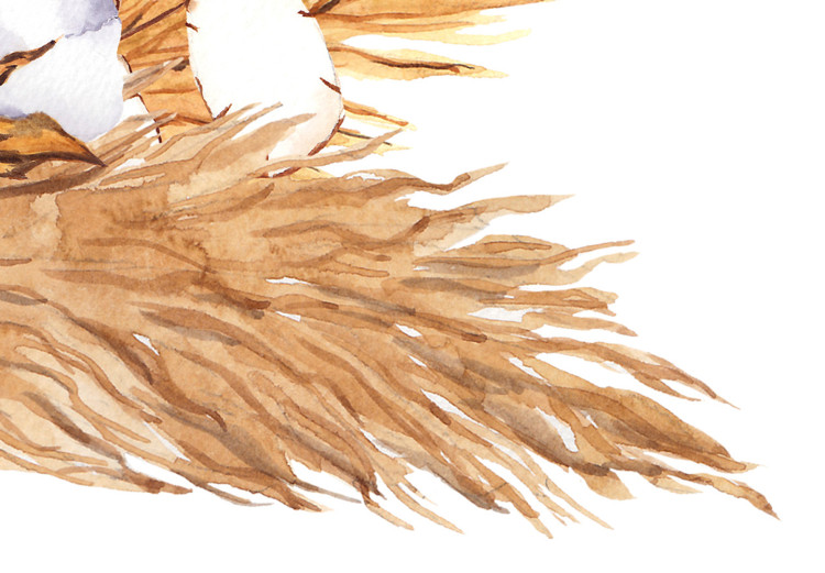 Canvas Watercolor Bouquet - Composition of Feathers and Dry Grass in Shades of Beige 149746 additionalImage 5