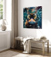 Canvas Print AI Cat - Diving Animal in Goggles Among Bubbles - Square 150146 additionalThumb 10