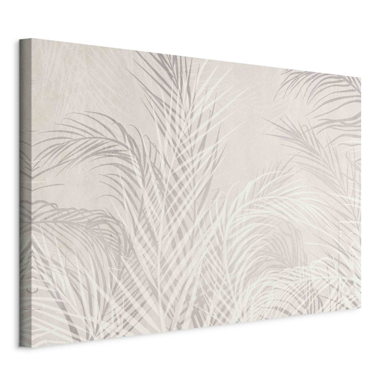 Large canvas print Palm Trees in the Wind - Gray Twigs With Leaves on a Light Beige Background [Large Format] 151246 additionalImage 2