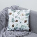 Decorative Microfiber Pillow Forest Composition - Tree Branches and Cones and Flowers on a White Background 151346 additionalThumb 4