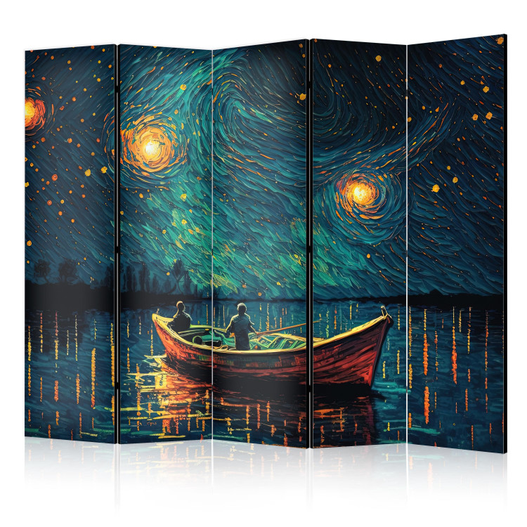 Room Separator Starry Night - Impressionistic Landscape With a View of the Sea and Sky II [Room Dividers] 151746