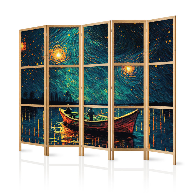 Room Separator Starry Night - Impressionistic Landscape With a View of the Sea and Sky II [Room Dividers] 151746 additionalImage 5