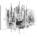Canvas Print Monochrome Landscape - Urban Architecture Painted in Watercolor 151846 additionalThumb 2