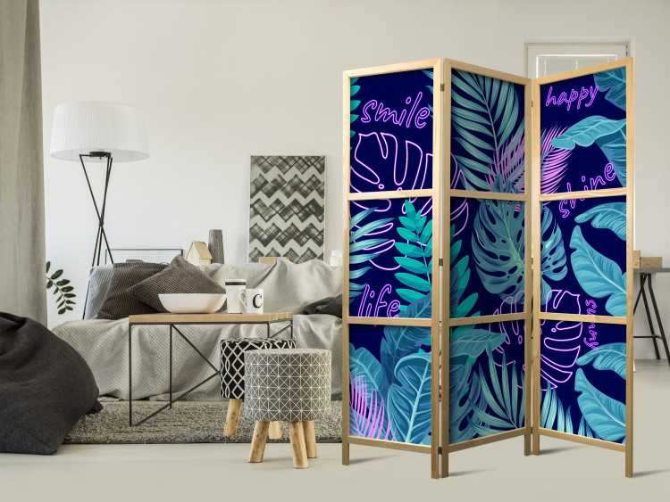 Room Separator Tropical Leaves - Neon Tropical Jungle [Room Dividers] 152046 additionalImage 8