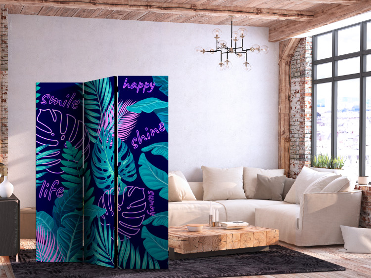 Room Separator Tropical Leaves - Neon Tropical Jungle [Room Dividers] 152046 additionalImage 4