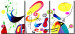Canvas At the Circus (3-piece) - Abstraction with colourful insects on a white background 48346