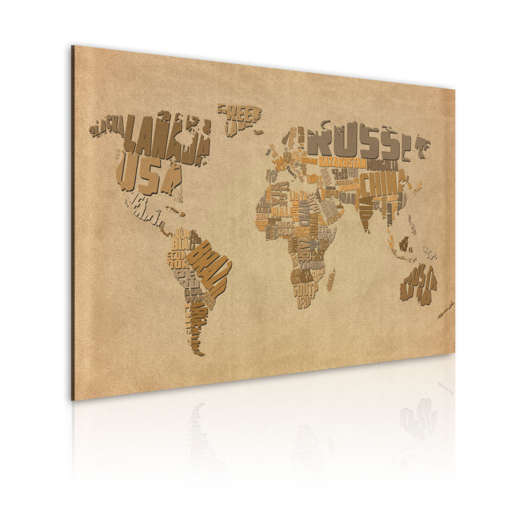 Canvas Art Print World map with inscriptions - graphics with the names of countries 55246 additionalImage 2