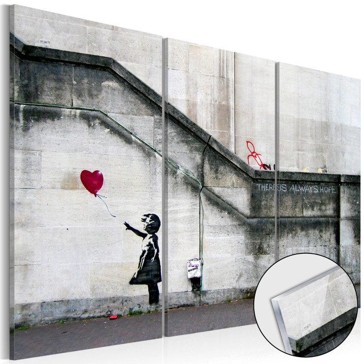 Print On Glass Girl With a Balloon by Banksy [Glass] 94546