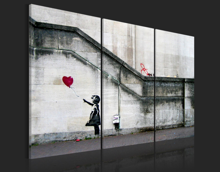 Print On Glass Girl With a Balloon by Banksy [Glass] 94546 additionalImage 4