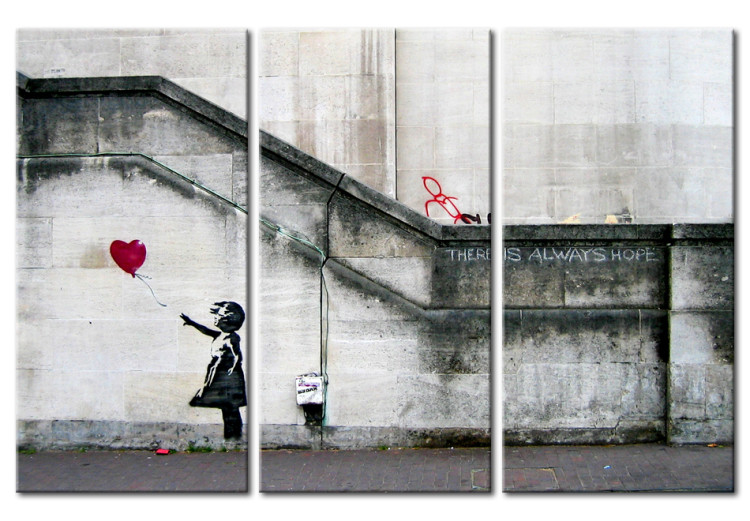 Print On Glass Girl With a Balloon by Banksy [Glass] 94546 additionalImage 2