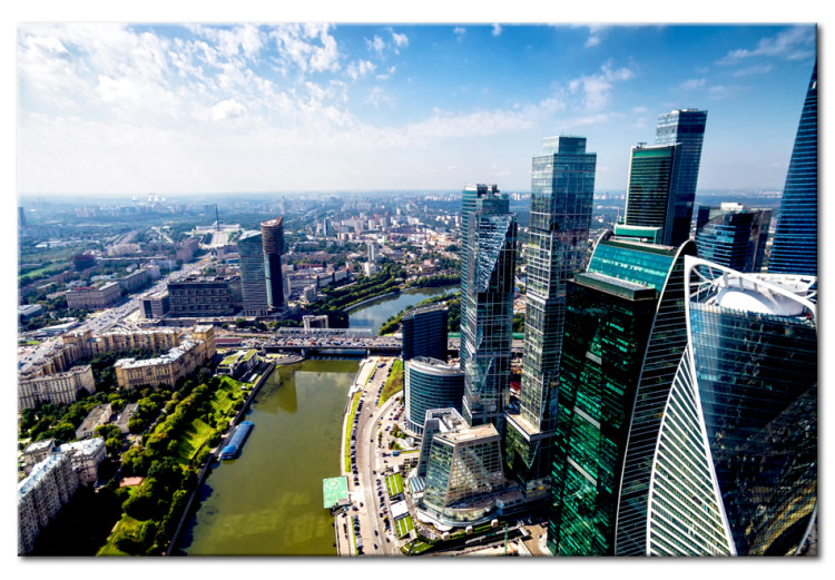 Canvas Print Cityscape of Skyscrapers (1-part) - Colorful Architecture of Moscow 94946