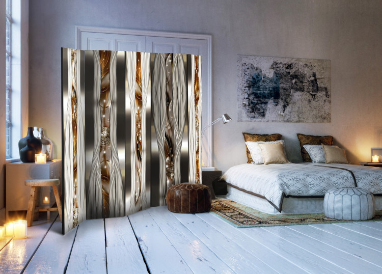 Folding Screen Artistic Expression II - metal texture with abstract pattern 95446 additionalImage 2