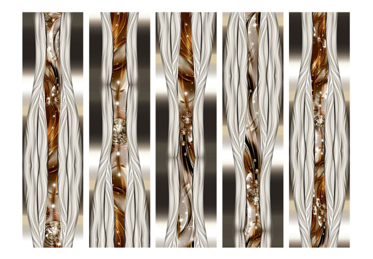 Folding Screen Artistic Expression II - metal texture with abstract pattern 95446 additionalImage 3