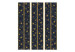 Room Separator Lacy Constellation - golden stars on black luxury fabric 95546 additionalThumb 3