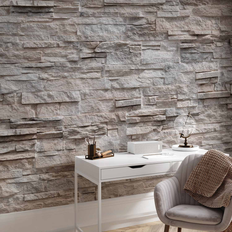 Photo Wallpaper Enchantment - beige background with irregular texture of stone blocks 97946 additionalImage 4