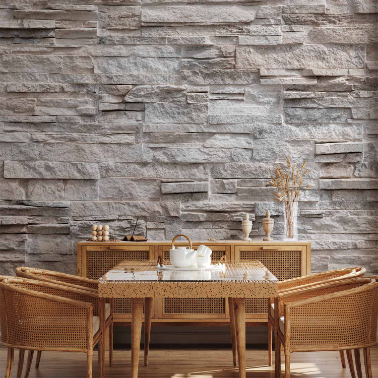 Photo Wallpaper Enchantment - beige background with irregular texture of stone blocks 97946 additionalImage 6