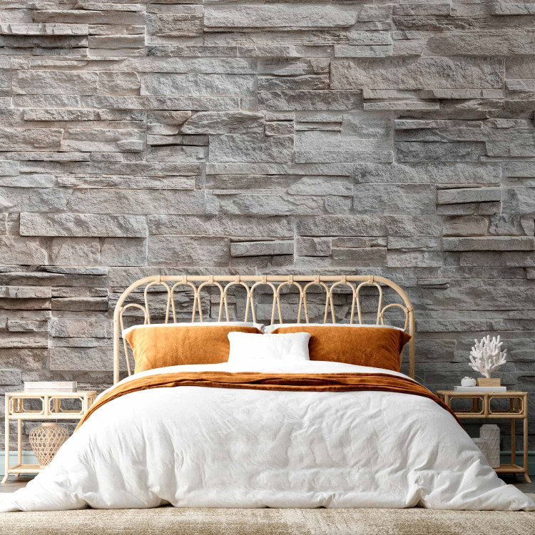 Photo Wallpaper Enchantment - beige background with irregular texture of stone blocks 97946 additionalImage 2