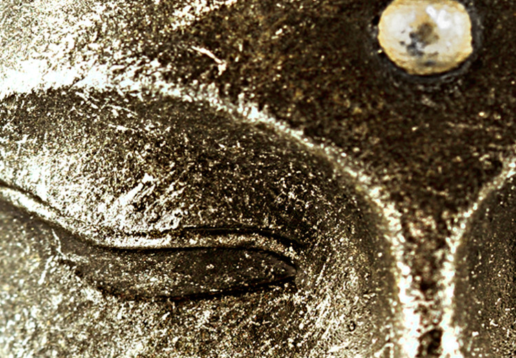 Canvas Art Print Silence is Golden (1-piece) - Oriental Buddha Sculpture in Bronze 106756 additionalImage 4
