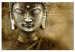 Canvas Art Print Silence is Golden (1-piece) - Oriental Buddha Sculpture in Bronze 106756