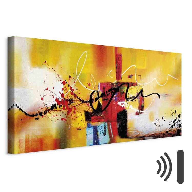 Canvas Street Melodies (1-part) Wide - Abstraction in Light Theme 107356 additionalImage 8