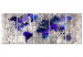 Canvas Art Print World Map: Ink Blots (5 Parts) Narrow 108456