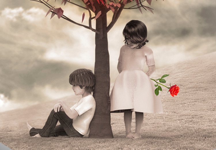 Poster Children under the tree - two little people in a loving composition 114356 additionalImage 3