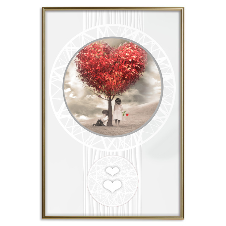Poster Children under the tree - two little people in a loving composition 114356 additionalImage 16