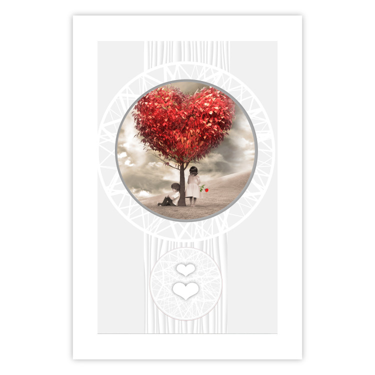 Poster Children under the tree - two little people in a loving composition 114356 additionalImage 19