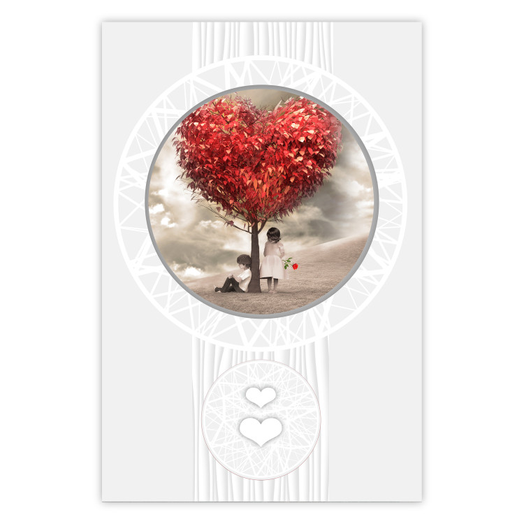 Poster Children under the tree - two little people in a loving composition 114356