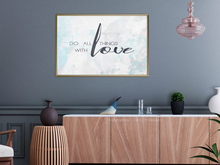 Wall Poster Do All Things with Love - motivational English quote and bright background 114456 additionalImage 5