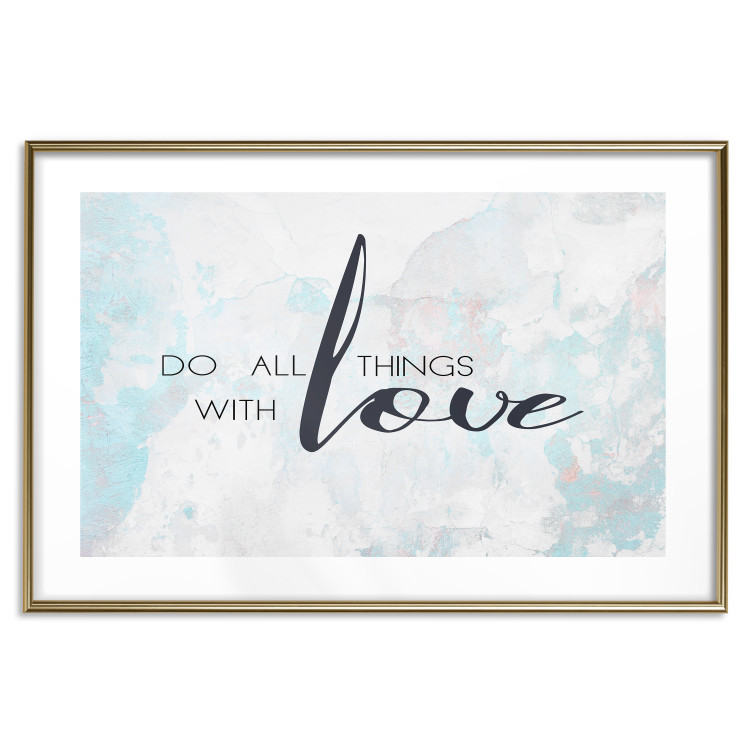 Wall Poster Do All Things with Love - motivational English quote and bright background 114456 additionalImage 14
