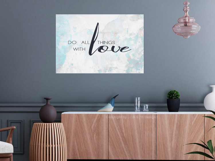 Wall Poster Do All Things with Love - motivational English quote and bright background 114456 additionalImage 17