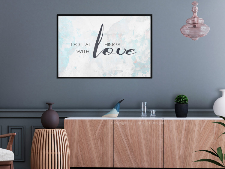 Wall Poster Do All Things with Love - motivational English quote and bright background 114456 additionalImage 3