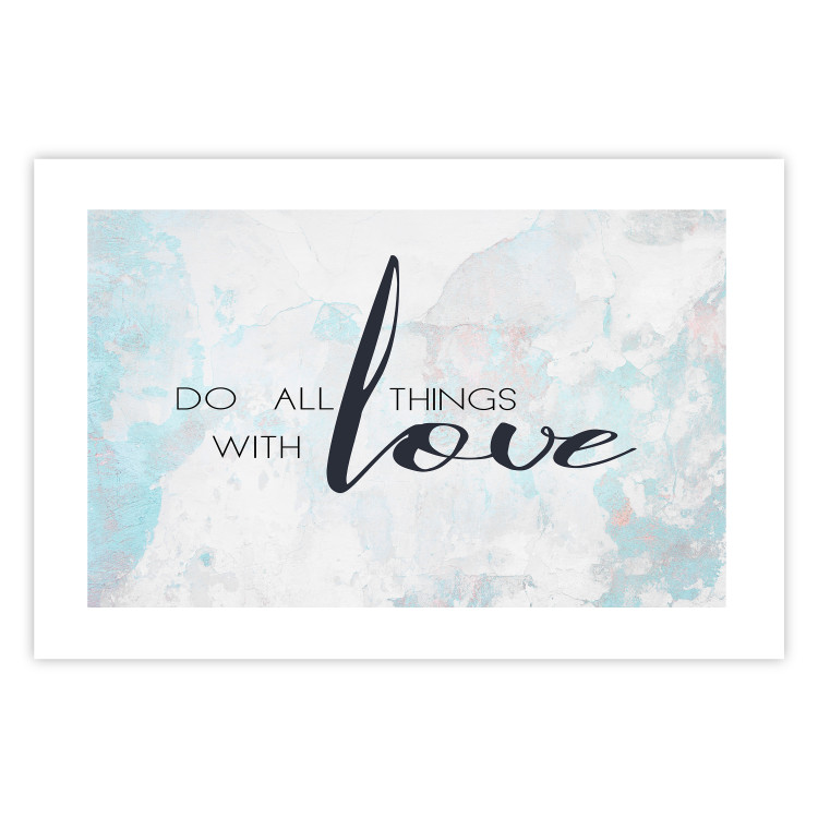 Wall Poster Do All Things with Love - motivational English quote and bright background 114456 additionalImage 19