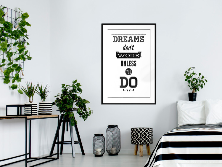 Wall Poster Dreams don't work unless you do - black and white composition with texts 115056 additionalImage 4