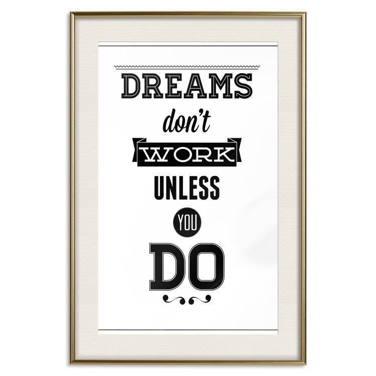 Wall Poster Dreams don't work unless you do - black and white composition with texts 115056 additionalImage 19