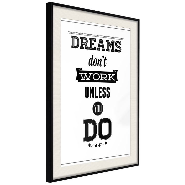 Wall Poster Dreams don't work unless you do - black and white composition with texts 115056 additionalImage 3