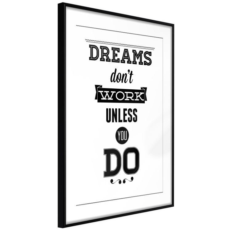 Wall Poster Dreams don't work unless you do - black and white composition with texts 115056 additionalImage 11