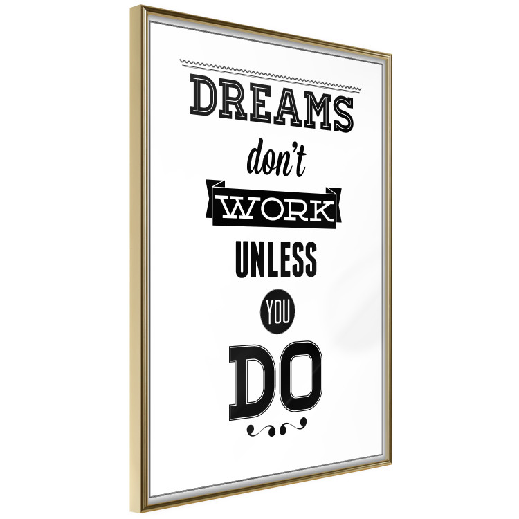 Wall Poster Dreams don't work unless you do - black and white composition with texts 115056 additionalImage 14