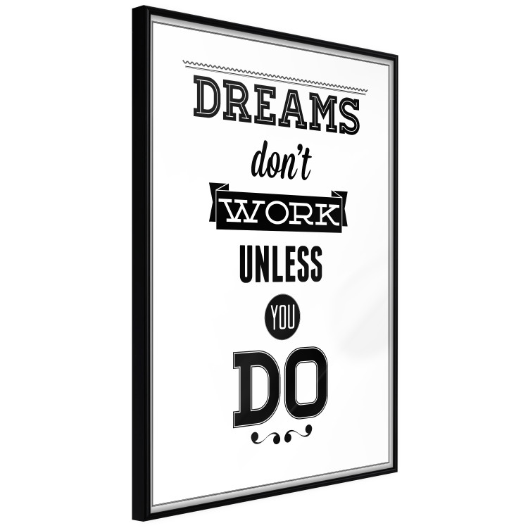 Wall Poster Dreams don't work unless you do - black and white composition with texts 115056 additionalImage 10