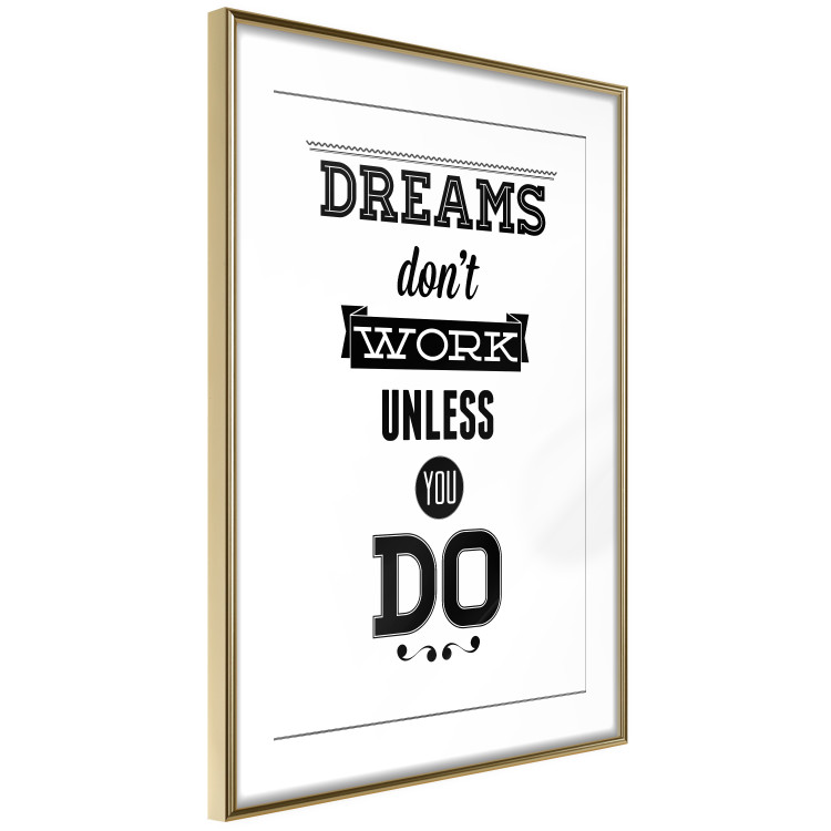 Wall Poster Dreams don't work unless you do - black and white composition with texts 115056 additionalImage 6